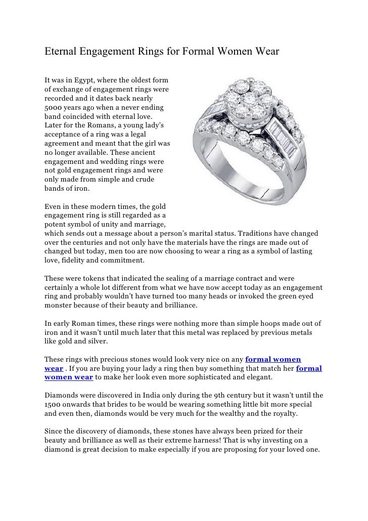 Eternal Engagement Rings For Formal Women Wear