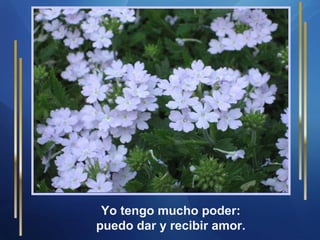 Yo tengo mucho poder: puedo dar y recibir amor. 