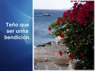 Teño que ser unha bendición. 