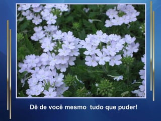 Dê de você mesmo tudo que puder!
 