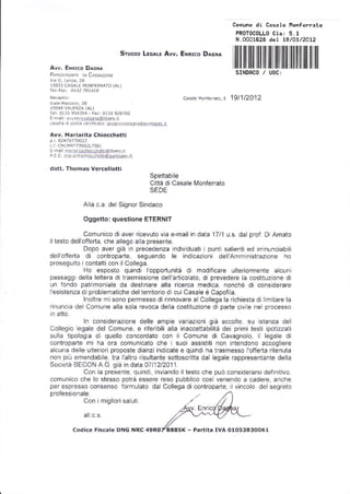 Il testo dell'offerta di Stephan Schmidheiny al comune di ...