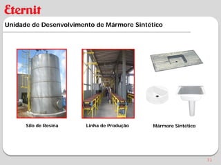 Unidade de Desenvolvimento de Mármore Sintético




      Silo de Resina    Linha de Produção   Mármore Sintético




                                                                31
 
