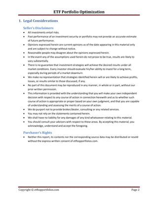 Etf Portfolio Optimization | PDF