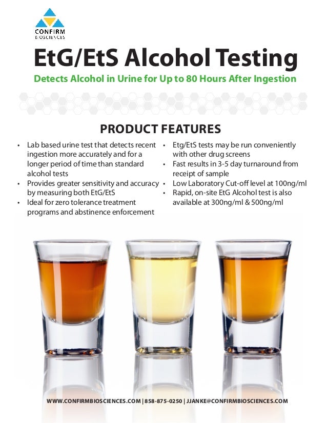 Confirm BioSciences EtG Alcohol Laboratory Testing