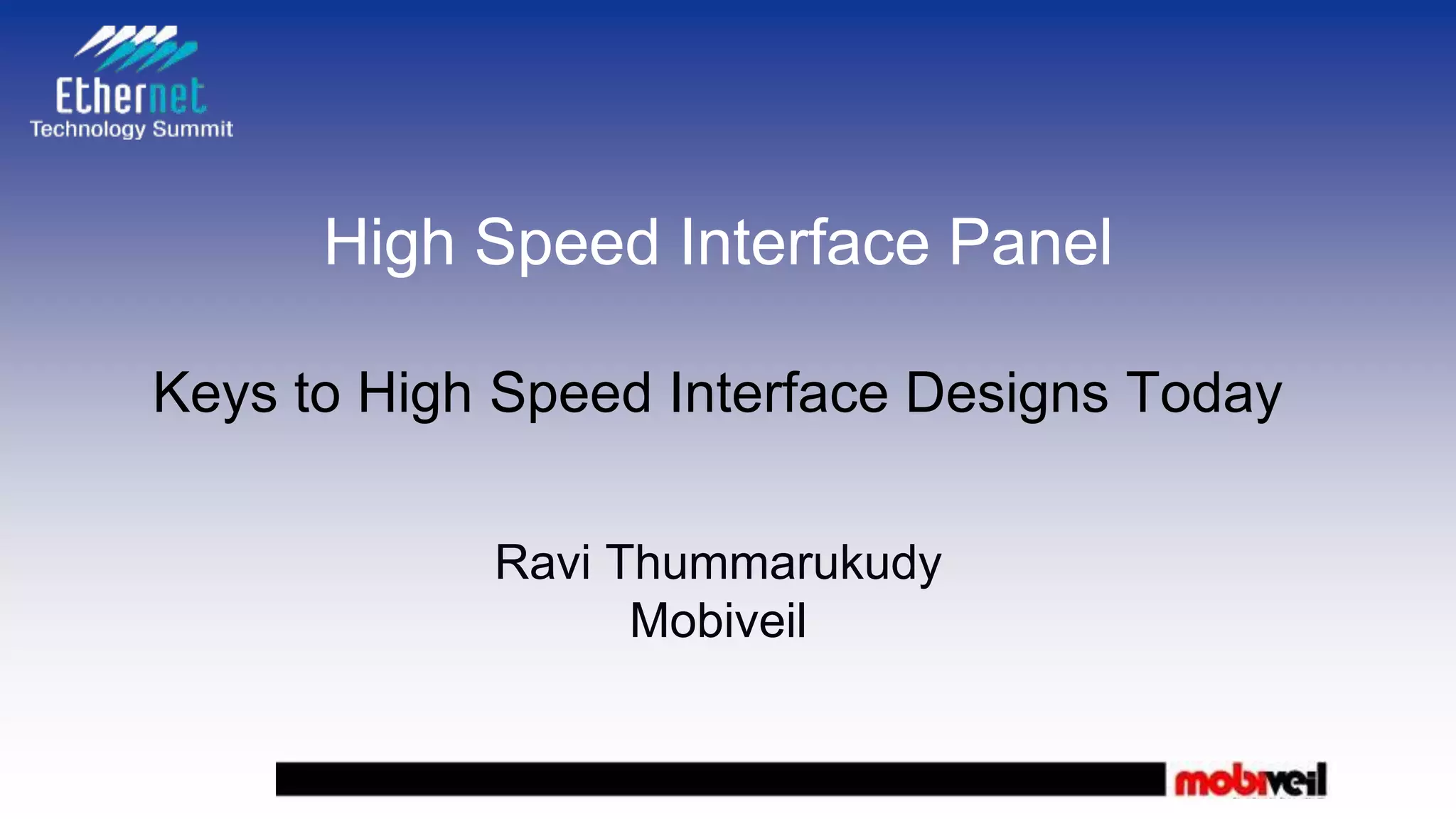 Keys to High Speed Interface Designs Today | PPTX
