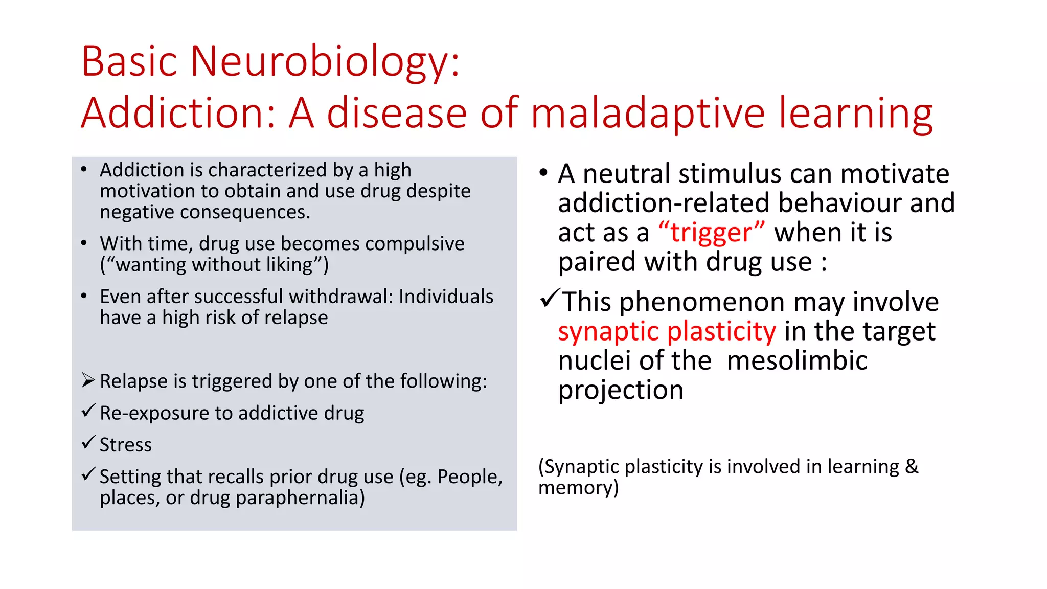Ethanol, drug use disorders & addiction | PPTX
