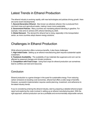 Ethanol Production and Benefits of Ethanol Fuel in Sustainable Energy | PDF