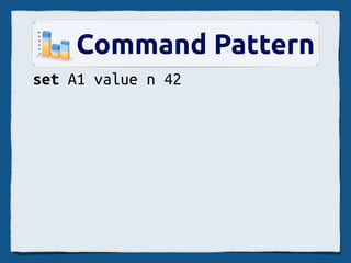 Command Pattern
set A1 value n 42
 