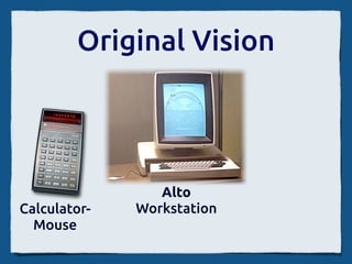 Original Vision




                 Alto
Calculator-   Workstation
  Mouse
 