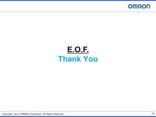 20
Copyright: 2017 OMRON Corporation. All Rights Reserved.
E.O.F.
Thank You
 