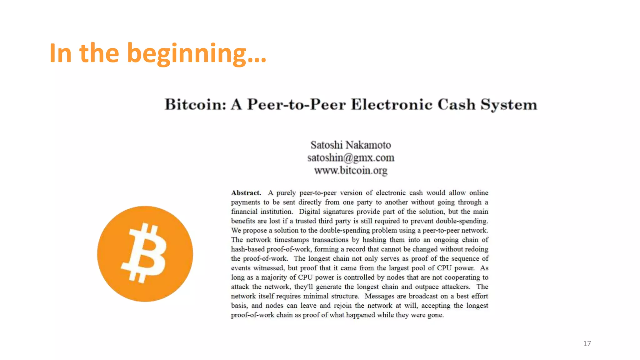 In the beginning…
17
 