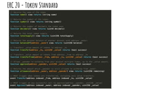 ERC 20 - Token Standard
 