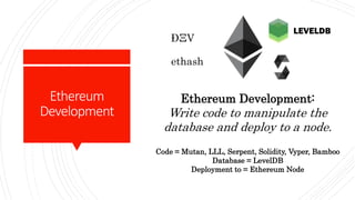 Ethereum Development Tools | PPTX