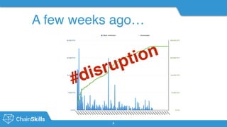 #chainskills
A few weeks ago…
3
#disruption
 