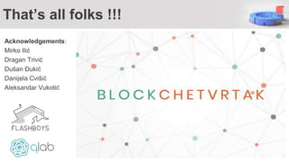 That’s all folks !!!
Acknowledgements:
Mirko Ilić
Dragan Trivić
Dušan Đukić
Danijela Cvišić
Aleksandar Vukotić
 