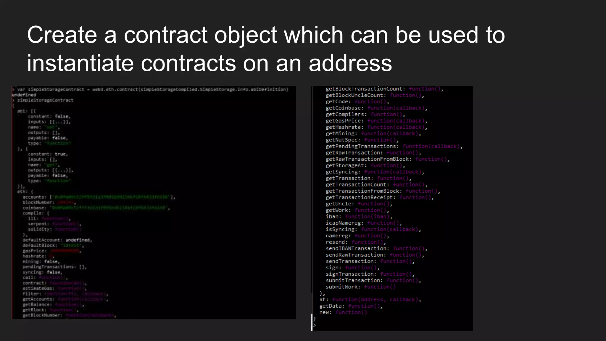 Create a contract object which can be used to
instantiate contracts on an address
 