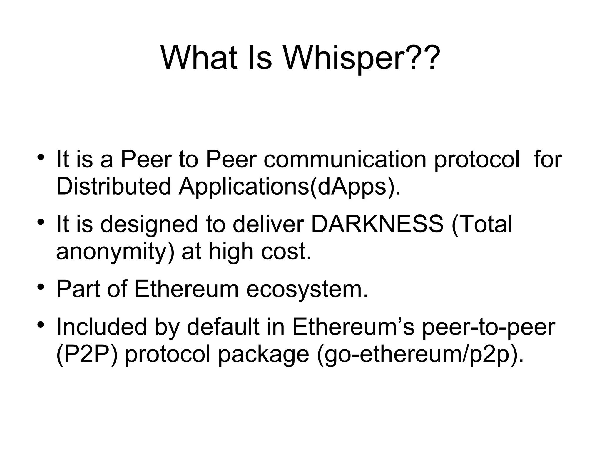 Ethereum whisper | PPT