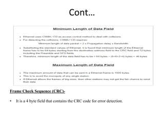 In Network Data Link Layer Frame Check Example Using Check Sum Ethernet Data link layer Local area network | PPTX