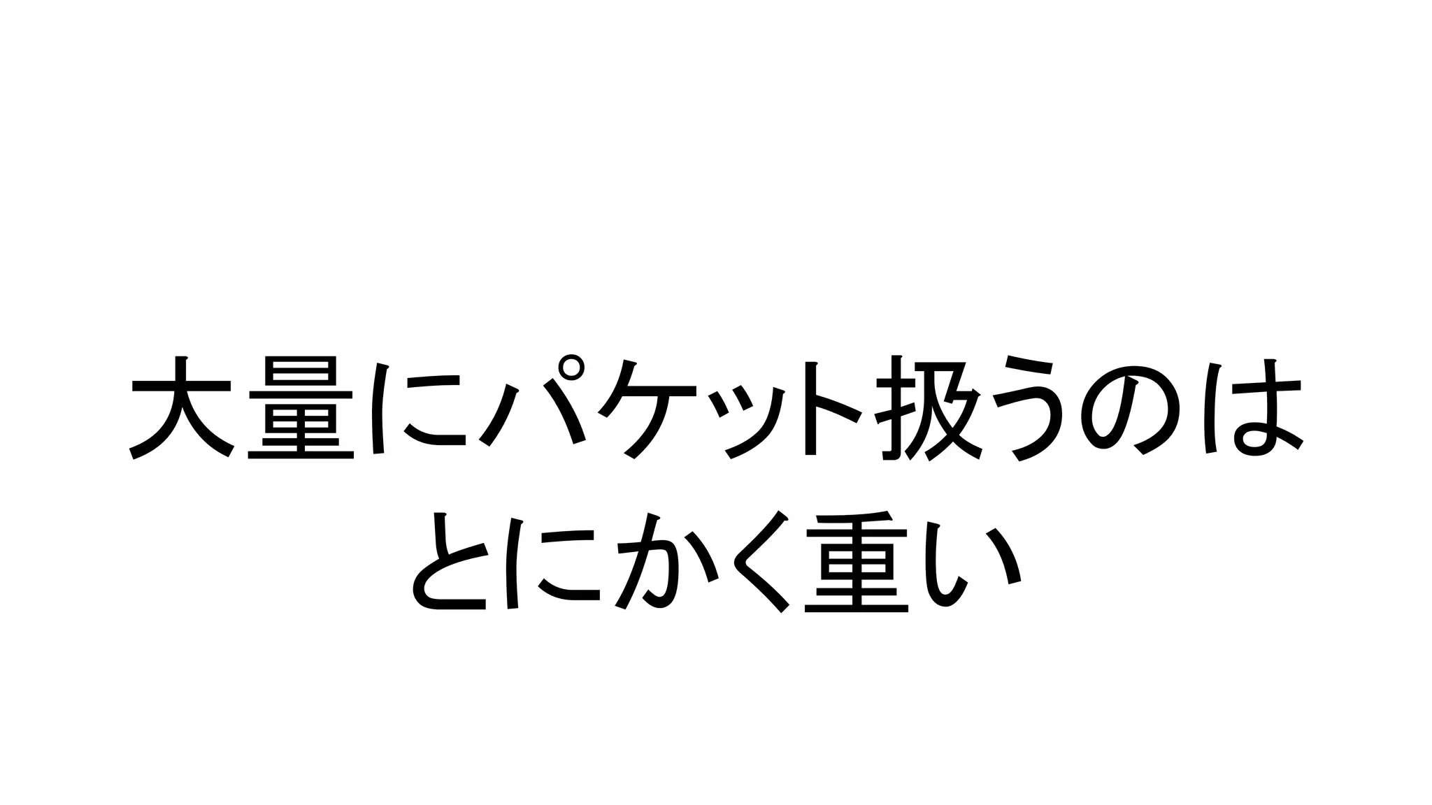 大量にパケット扱うのは
とにかく重い
 
