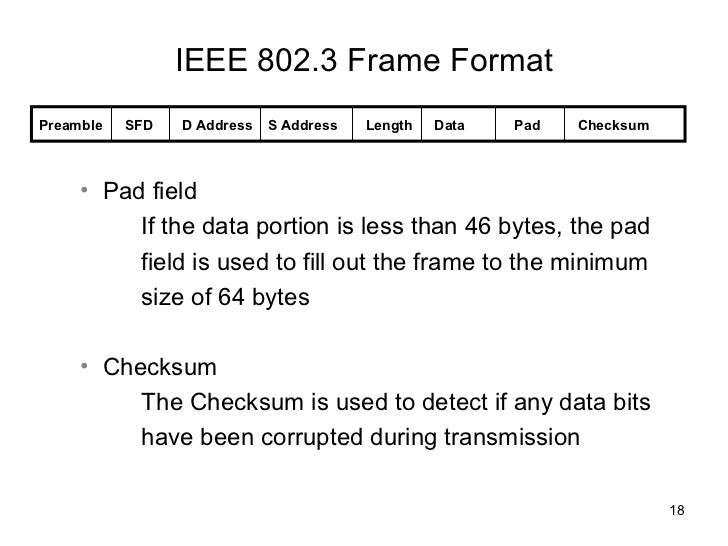 ethernet frame format frame format