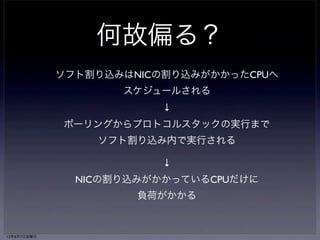 ソフト割り込みが 
１つのコアに偏る 
13年6月7日金曜日 
 