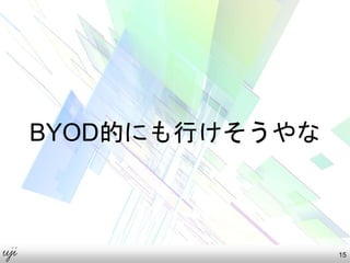 BYOD的にも行けそうやな
15
 