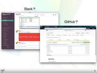 6
Slack？
GitHub？
 