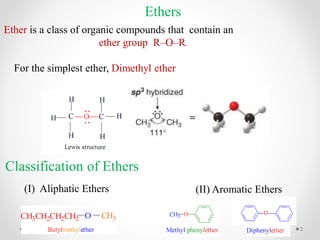 Ethers: Structure, Properties, and Common Applications | PDF
