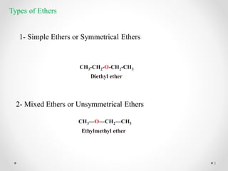 Ethers: Structure, Properties, and Common Applications | PDF