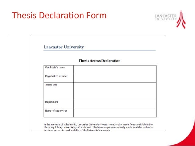 Dissertation declaration form