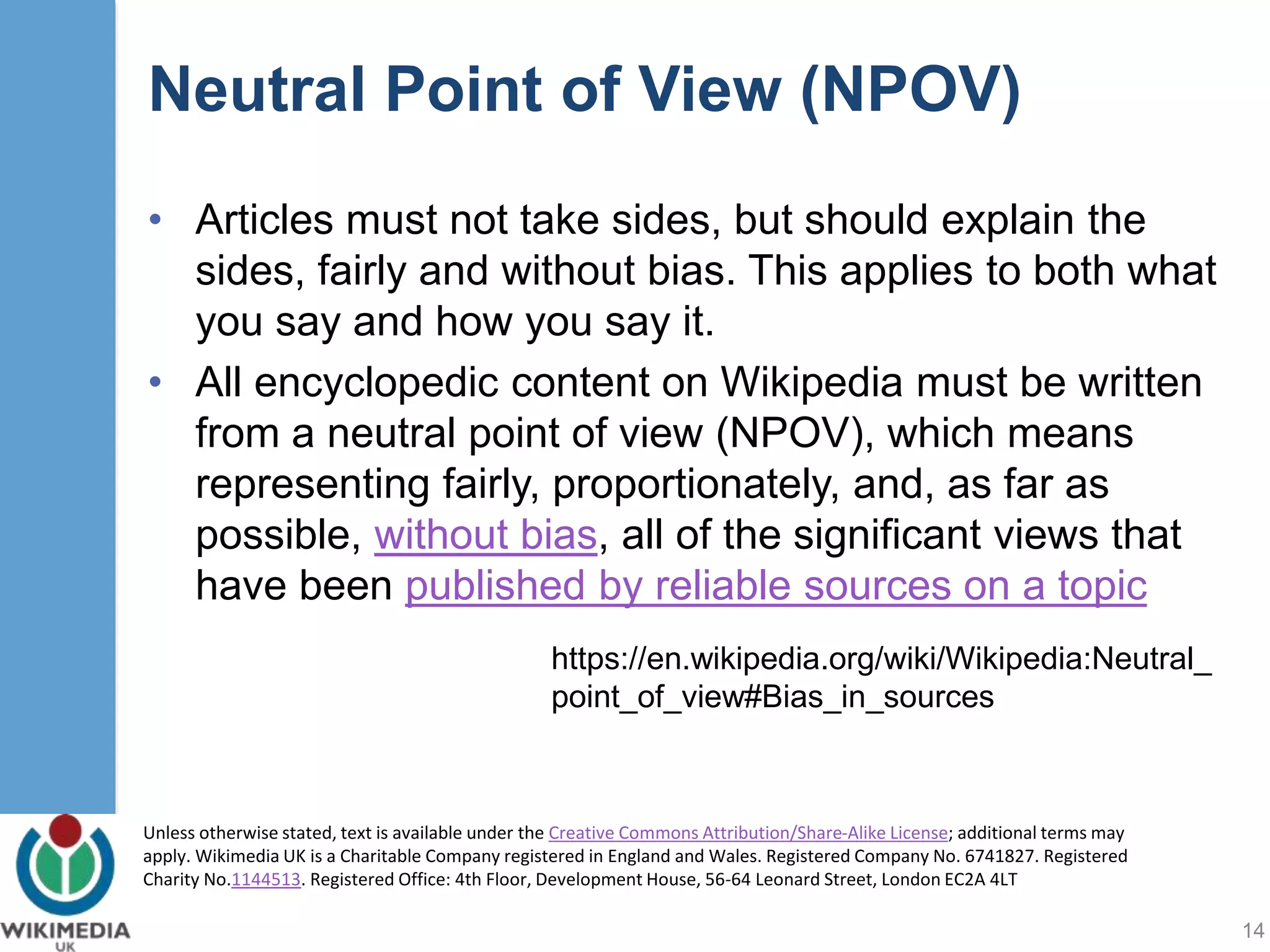 Policies and Guidelines
14
From Rod Ward
 