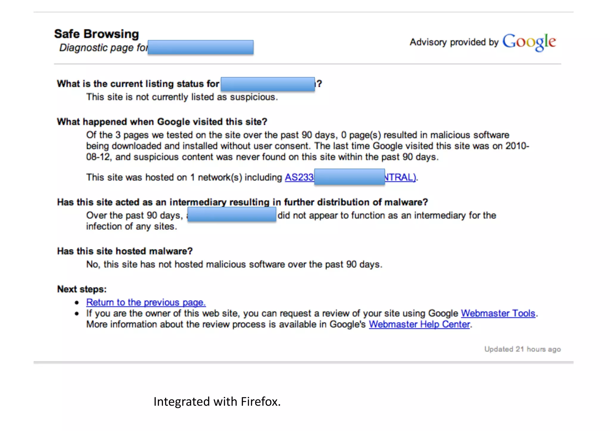 Integrated	
  with	
  Firefox.	
  
 