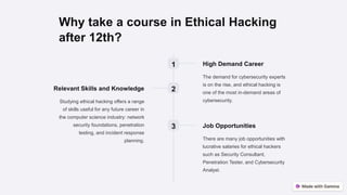 ethical hacking course after 12th