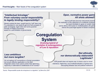 Final thoughts  – Main facets of the coregulation system Coregulation System Evolving hybrid of regulation & autoregulatio...