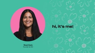 hi, it’s me!
Shani Gwin
Founder & CEO
 
