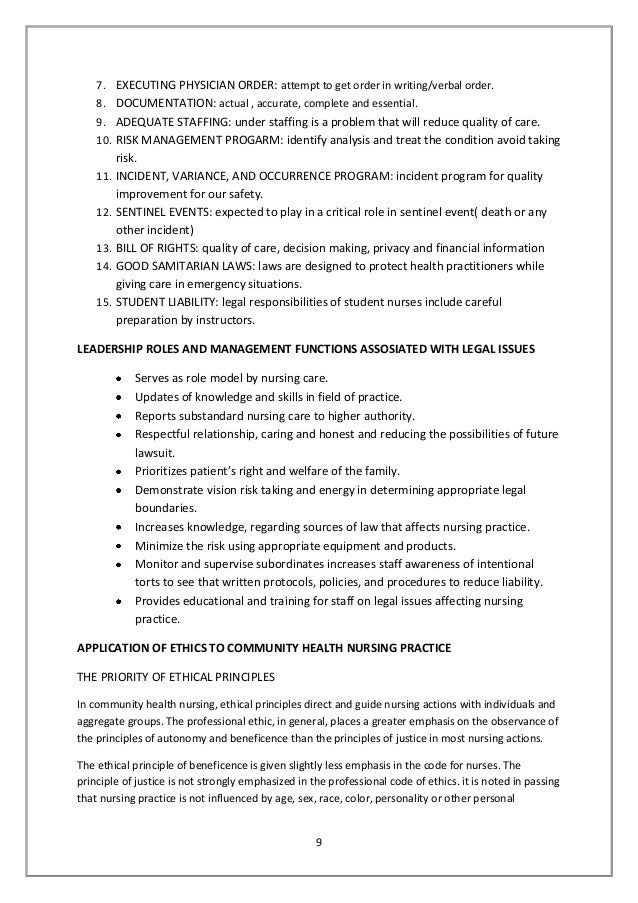contracts with oral problem issues health in and Ethical community nursing legal and