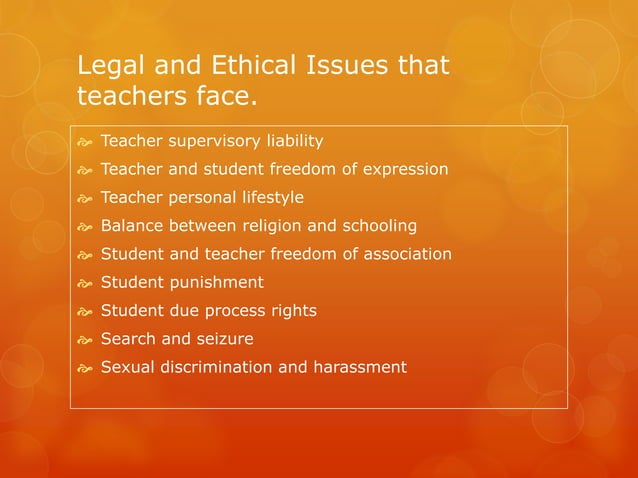 Ethical and legal issues in education | PPTX | Professional School ...