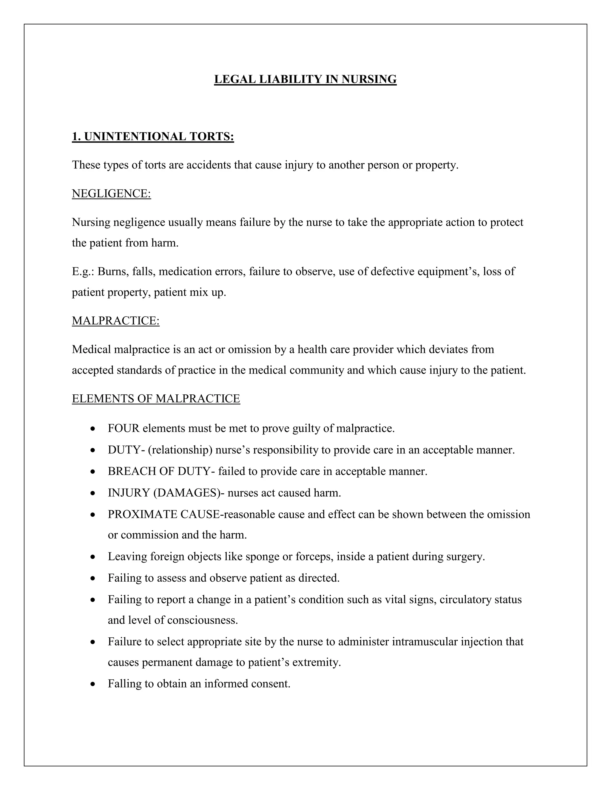 Ethical and legal issues in nursing | PDF