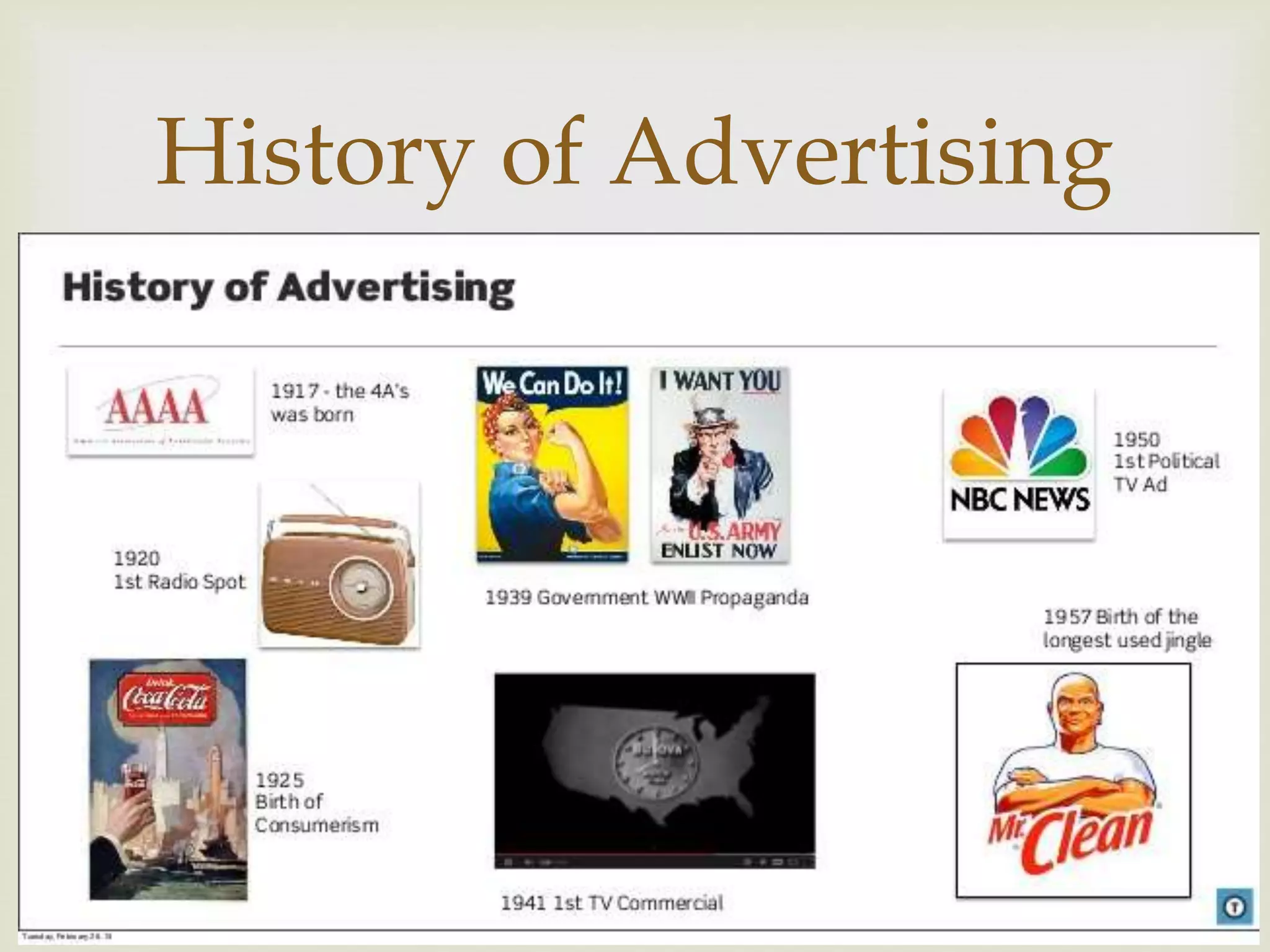 
History of Advertising
 