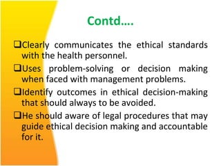 Ethical Committee, Code of ethics and Professional conduct In Nursing ...