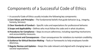 Introduction Ethical Code Comprehensive Guide to Ethical Codes and Standards in Professional and ...