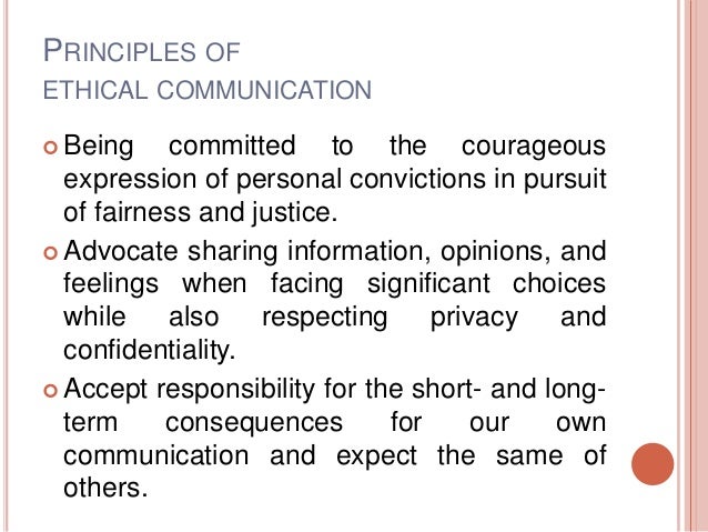 ethical communication principles of communication