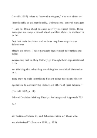 Ethical Decision-Making Theory An Integrated ApproachMark.docx