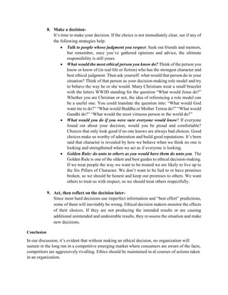 Ethical decision making in business | PDF