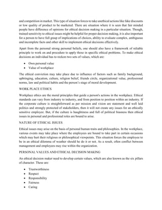 Ethical decision making in business | PDF