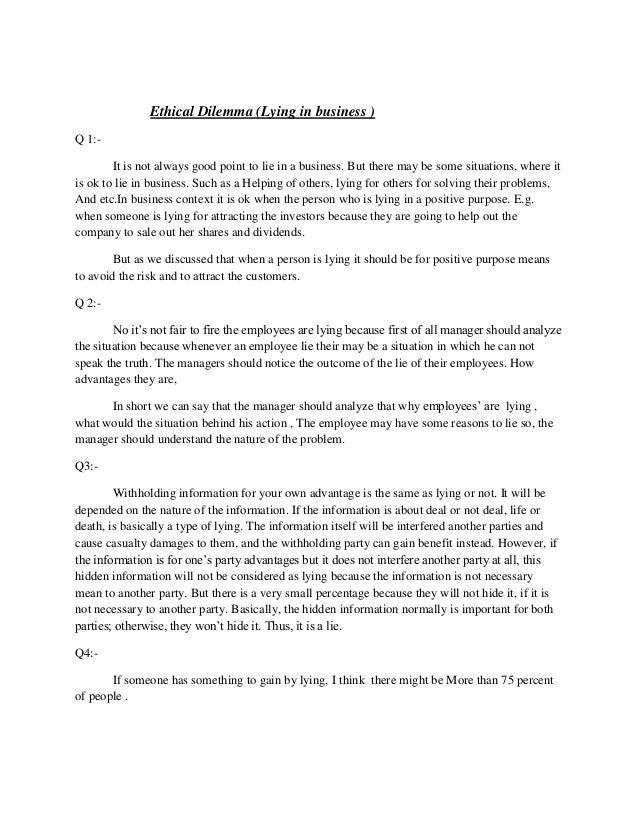 Admission essay ethical dilemma