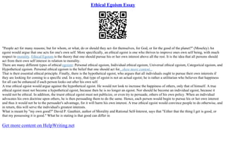 Ethical Egoism PDF