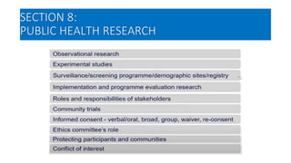 SECTION 8:
PUBLIC HEALTH RESEARCH
 