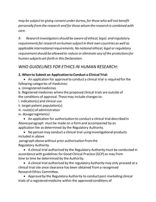 Ethical guidelines for biomedical research in human participants | DOCX