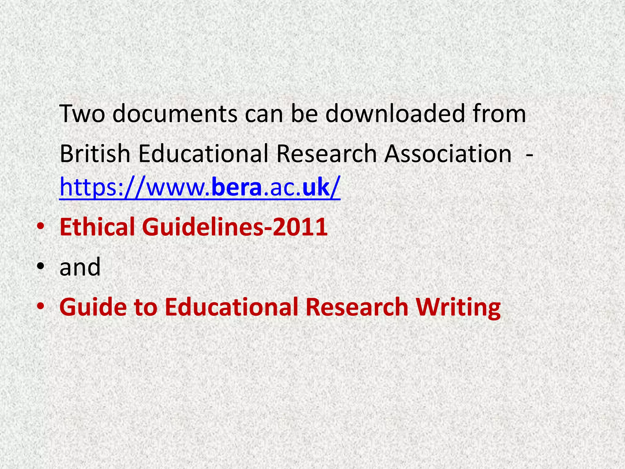 Ethical guidelines for educational research | PPTX